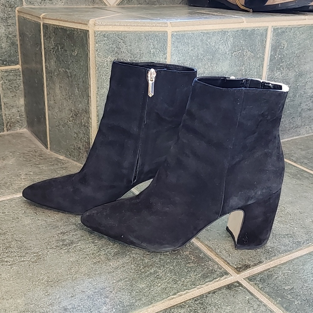 Sam Eldeman Black Suede Booties - image 1